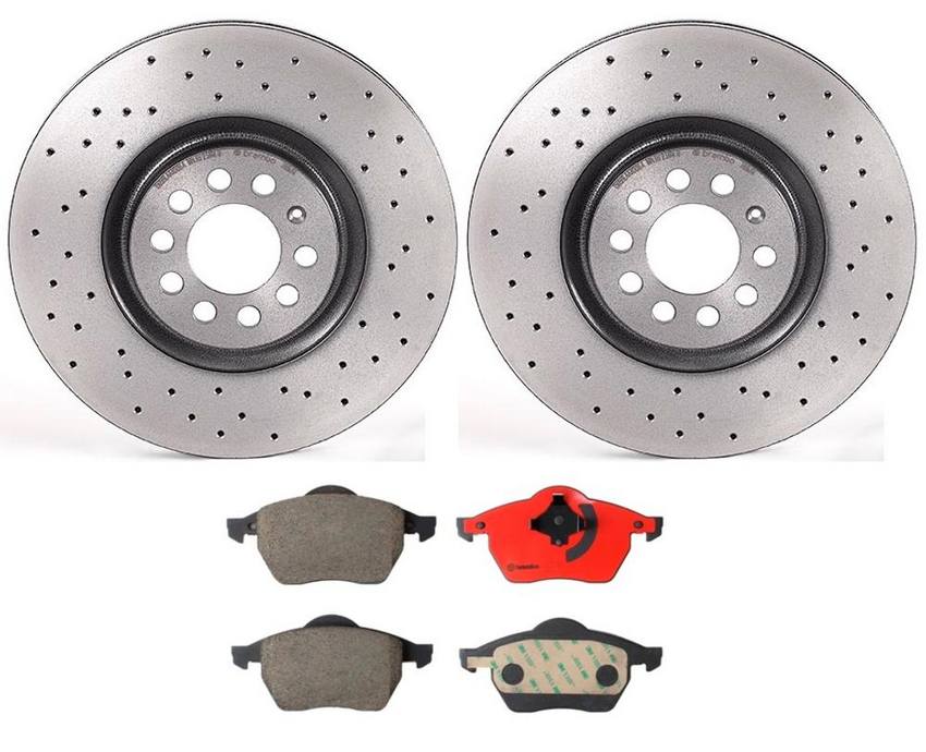 Audi VW Brakes Kit - Pads and Rotors Front (312mm) (Xtra) (Ceramic) 8N0615301A - Brembo 2128926KIT